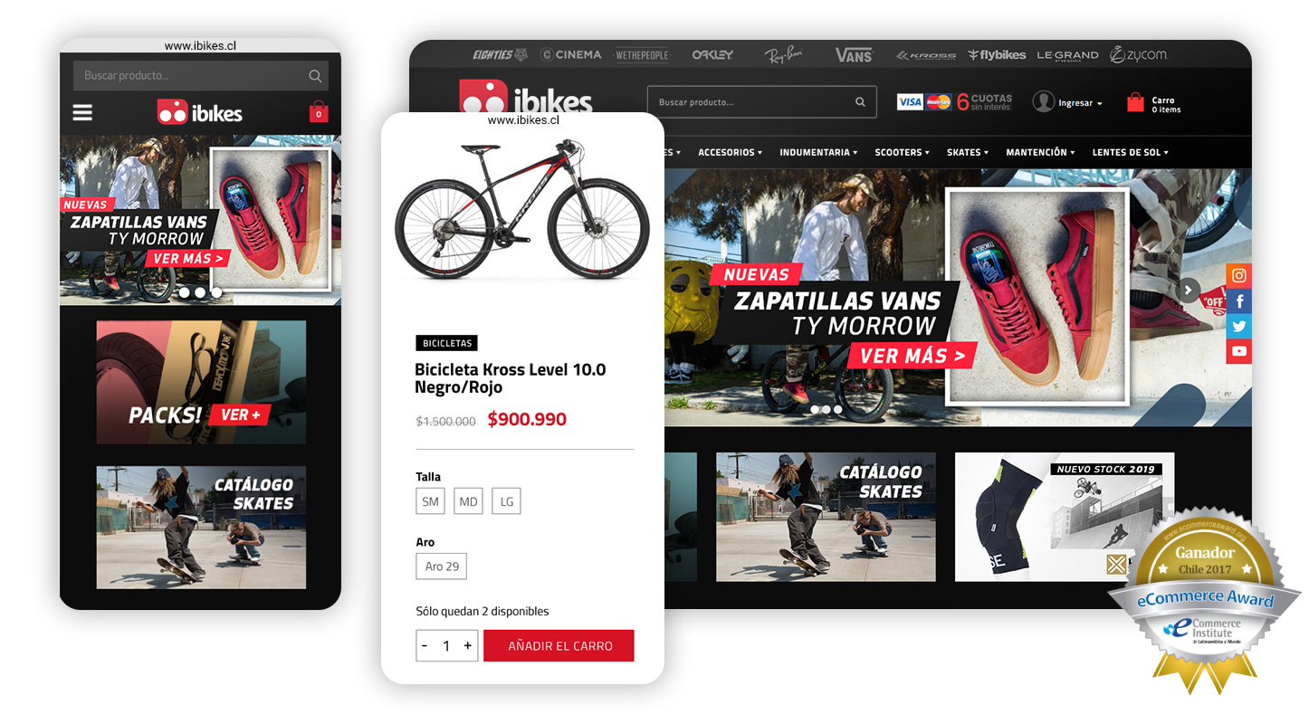 Mockup ibikes web y móvil